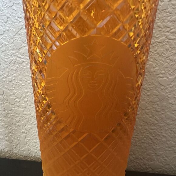 Starbucks 2022 Summer Orange Mango Ombre Jeweled Studded Tumbler 24oz Venti Cup - Picture 2 of 4